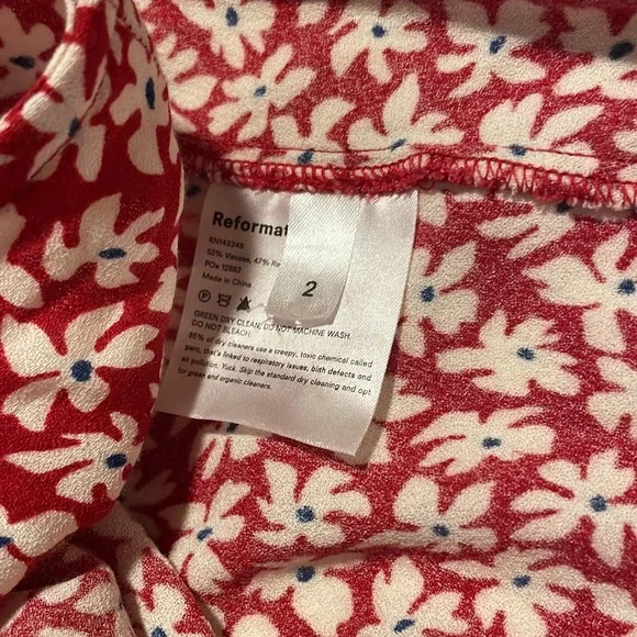 Reformation Red Floral Zoe Skirt - Picture 8 of 10